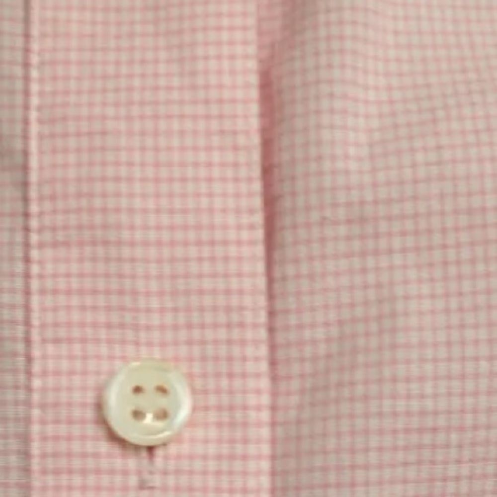 Laura Ashley Fine Pink and White Gingham Print Classic Button Down Size 12 - Picture 4 of 6